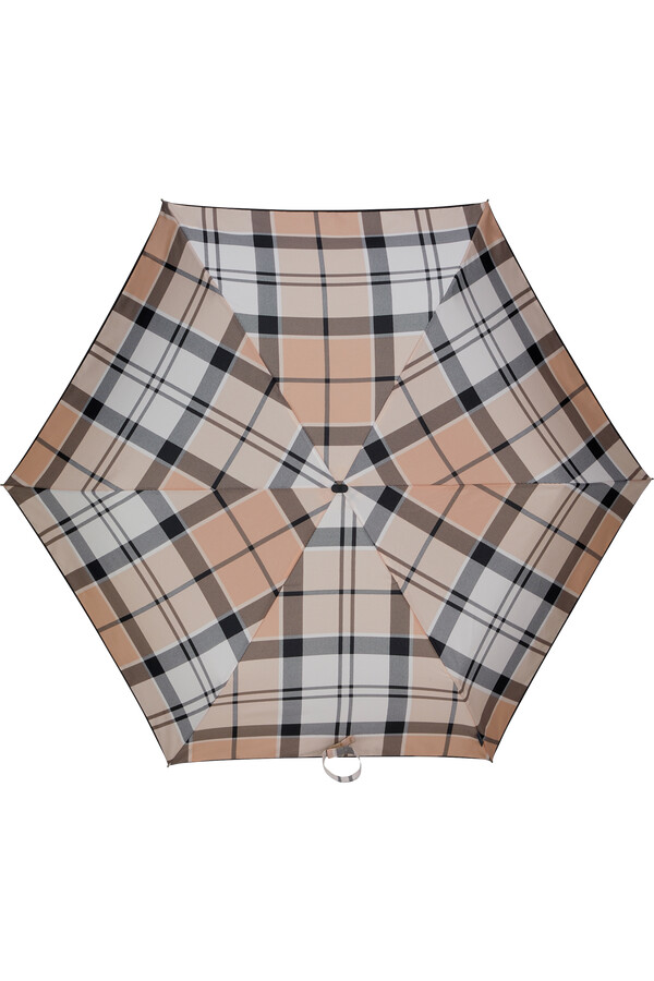 alu drop s paraplu beige geruit